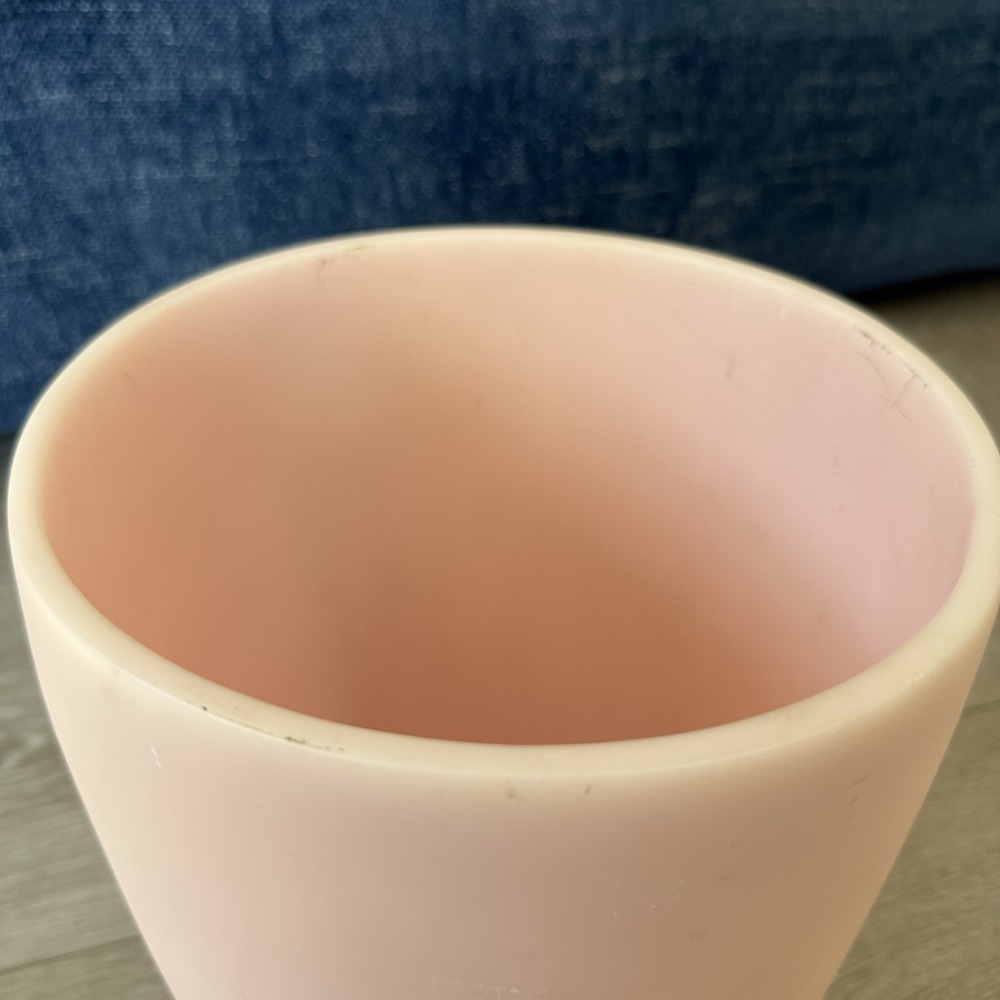 VTG RH Restoration Hardware HEAVY Mini Trash Can Planter Bucket Pink MCM - Picture 6 of 12